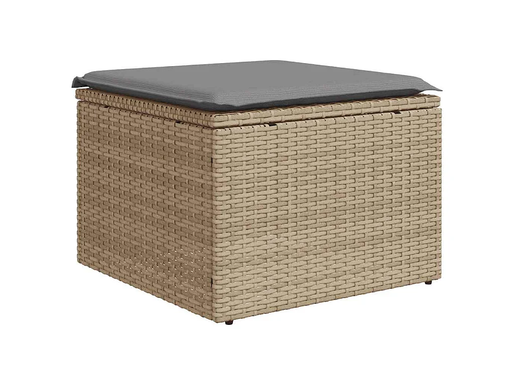Set sofás jardín y cojines 2 pzas ratán sintético acacia beige