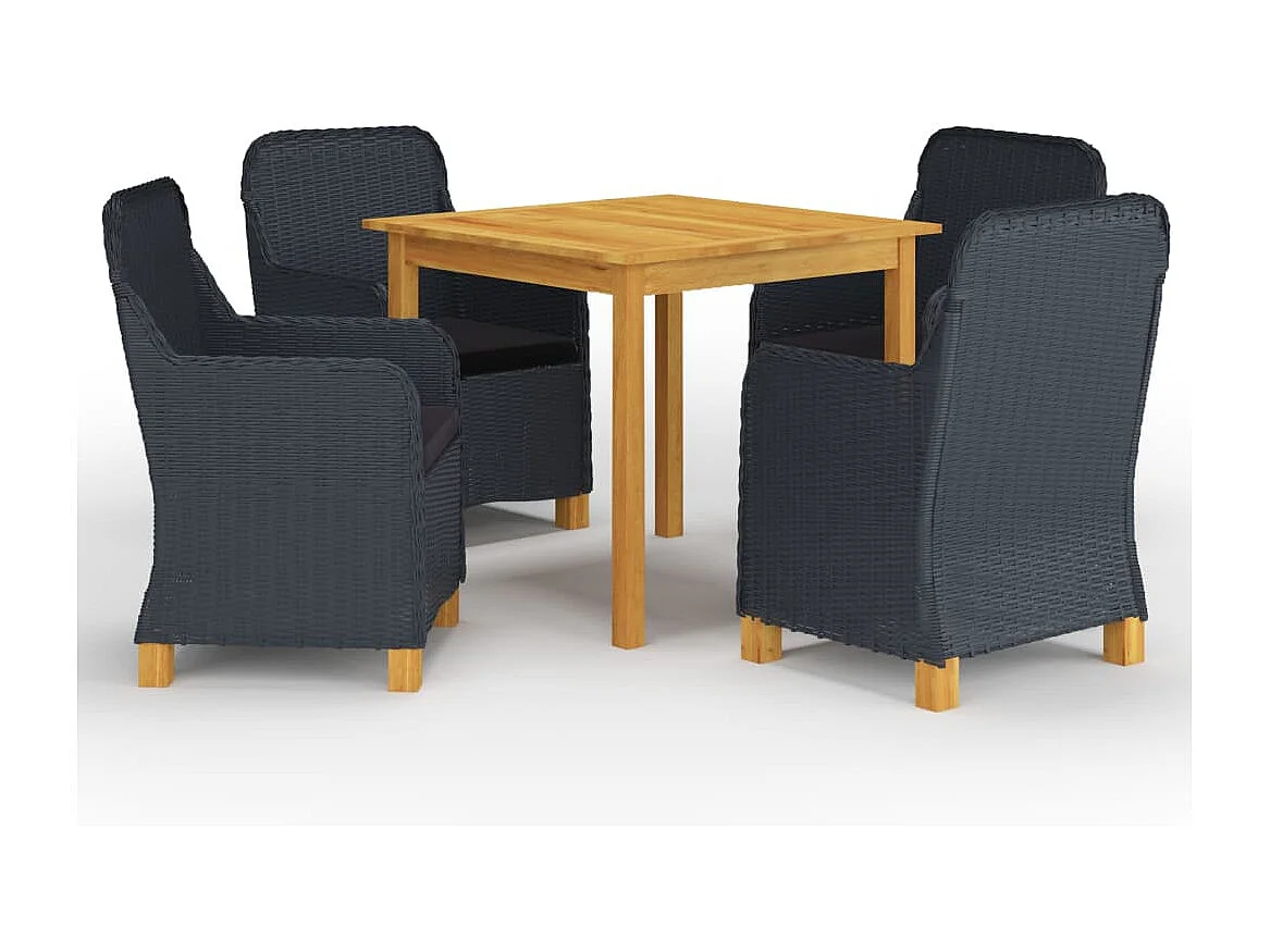 Set Mobili da Pranzo per Giardino 5 pz Grigio Scuro