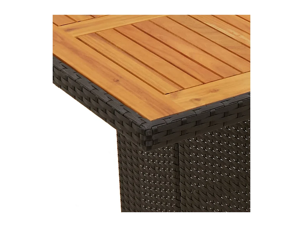 Set de comedor de jardín 9 pzas y cojines ratán sintético negro