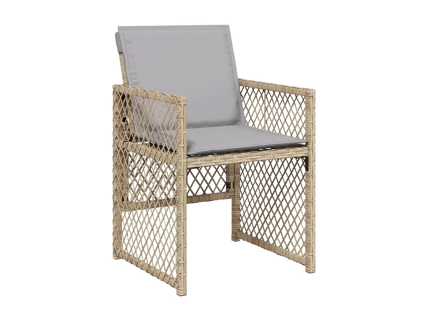 Ensemble à manger de jardin et coussins 11 pcs beige poly rotin