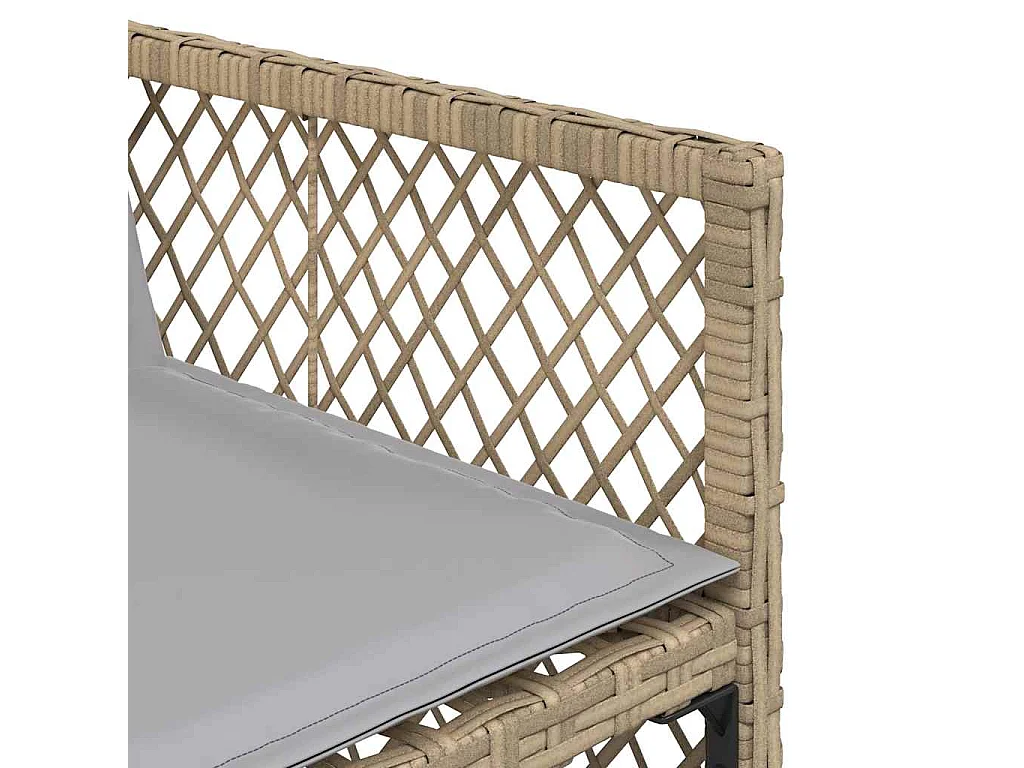 Ensemble à manger de jardin et coussins 11 pcs beige poly rotin