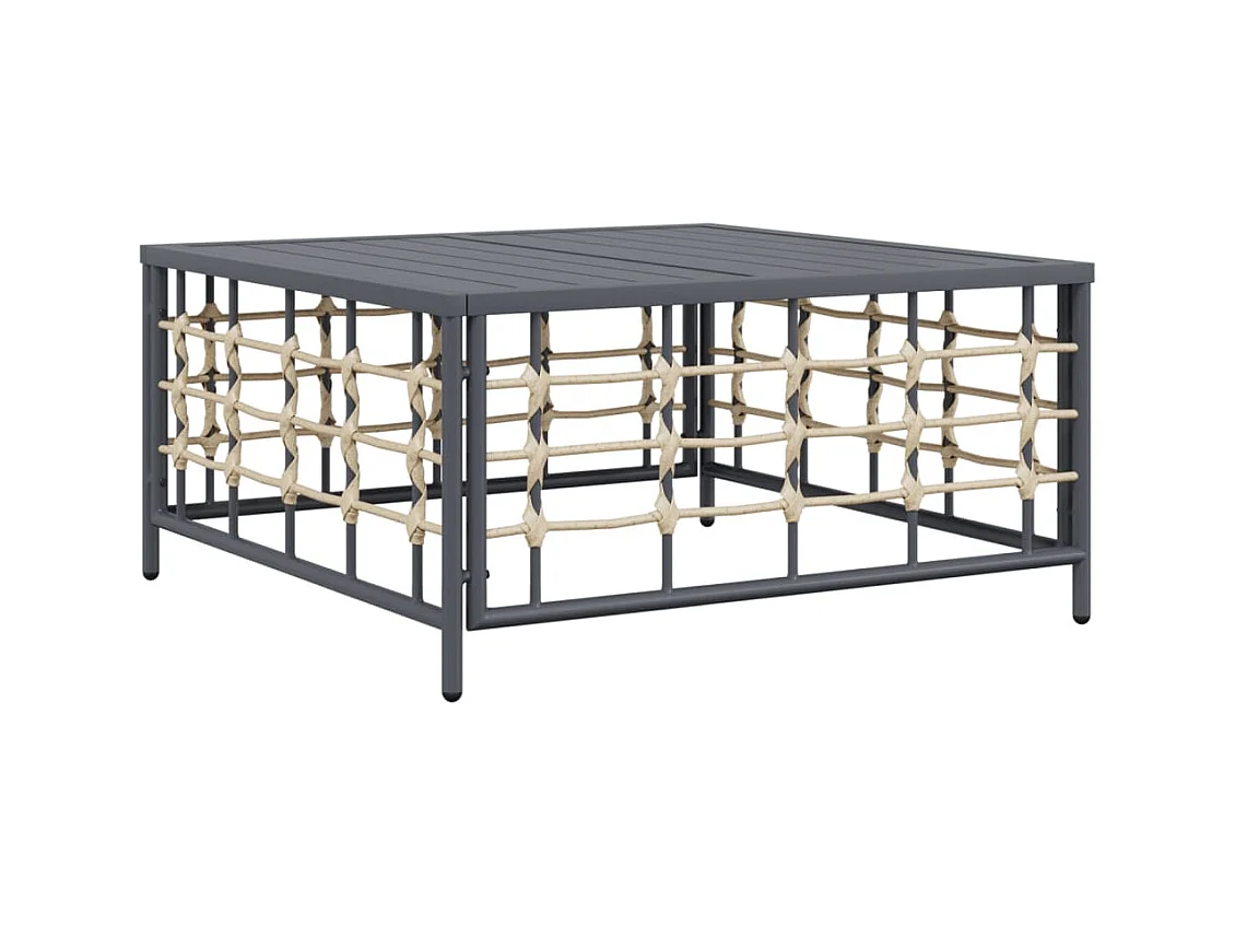 6-delige Loungeset met kussens poly rattan antracietkleurig