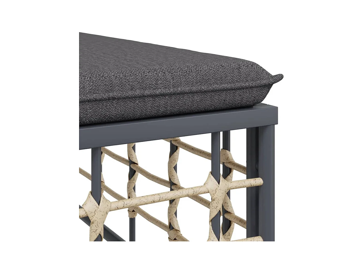 6-delige Loungeset met kussens poly rattan antracietkleurig