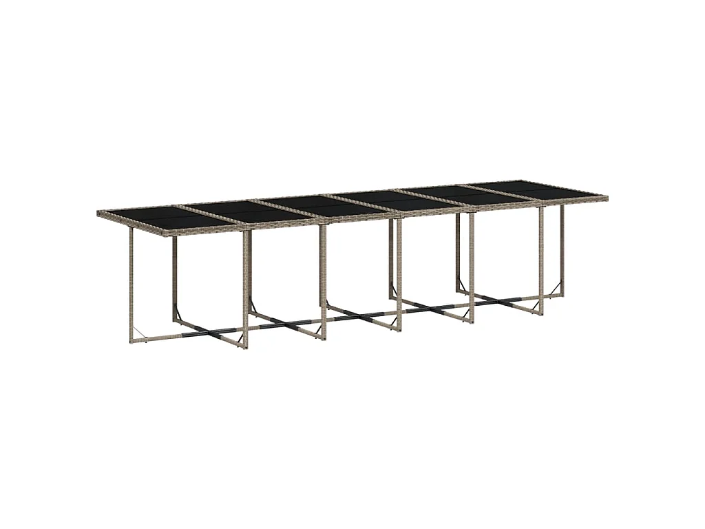 13-tlg. Garten-Essgruppe mit Kissen Grau Poly Rattan