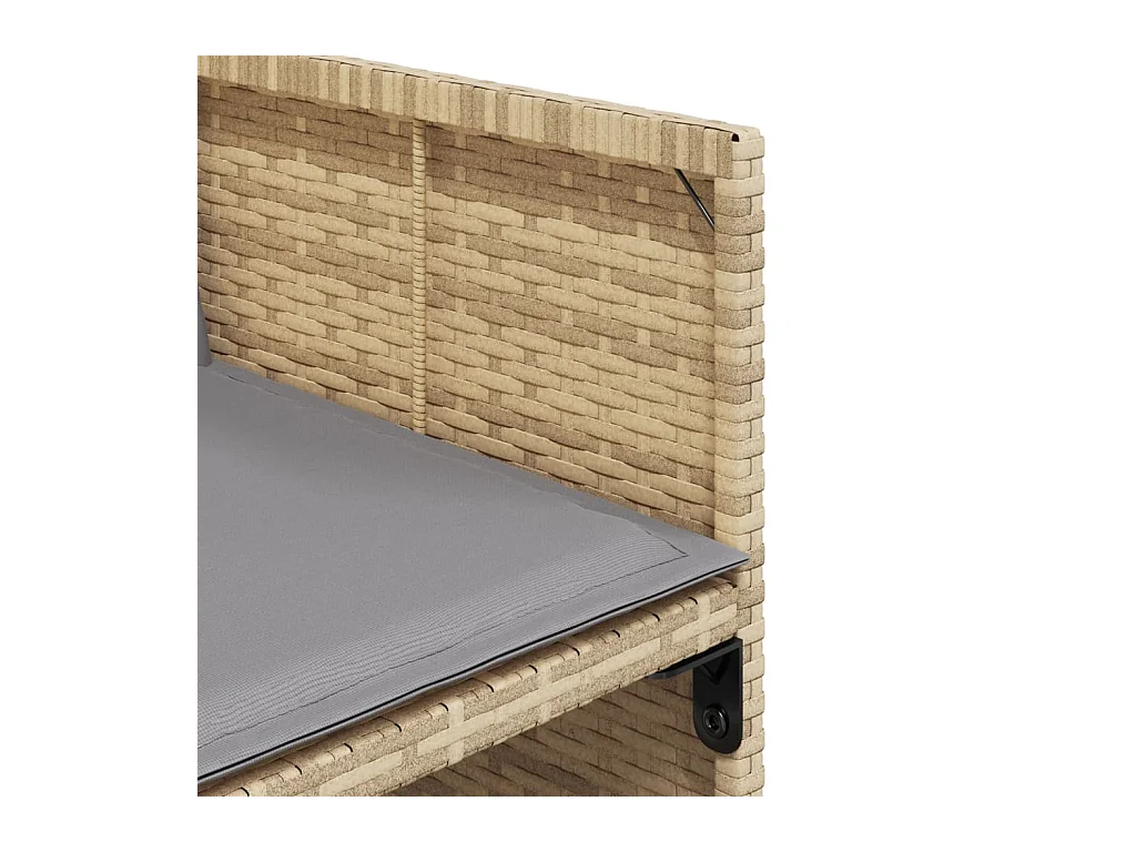 Ensemble à manger de jardin coussins 13 pcs mélange beige rotin