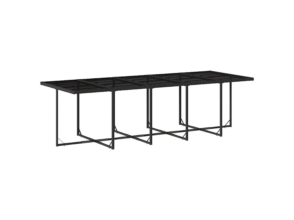 Set da Pranzo da Giardino 11 pz con Cuscini in Polyrattan Nero