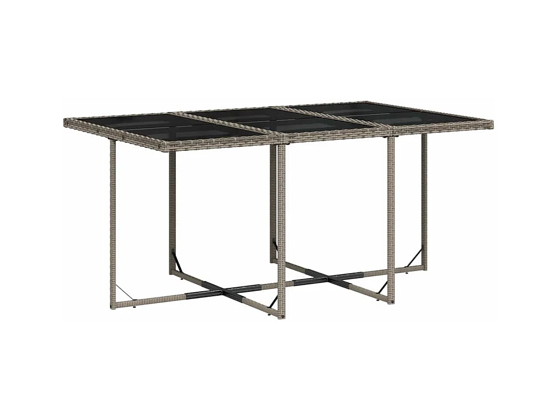 Ensemble à manger de jardin et coussins 7 pcs gris rotin