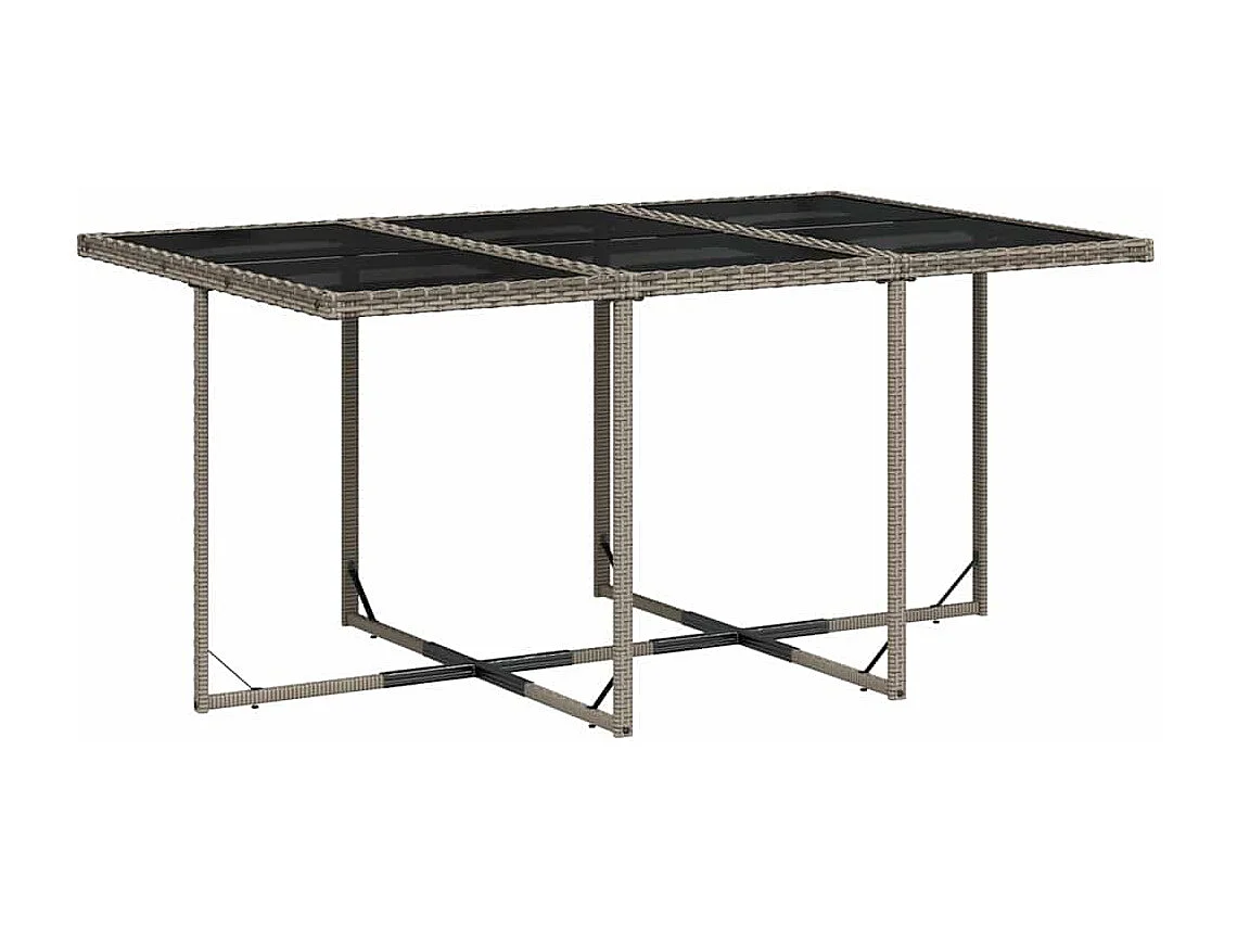 Ensemble à manger de jardin et coussins 7 pcs gris rotin