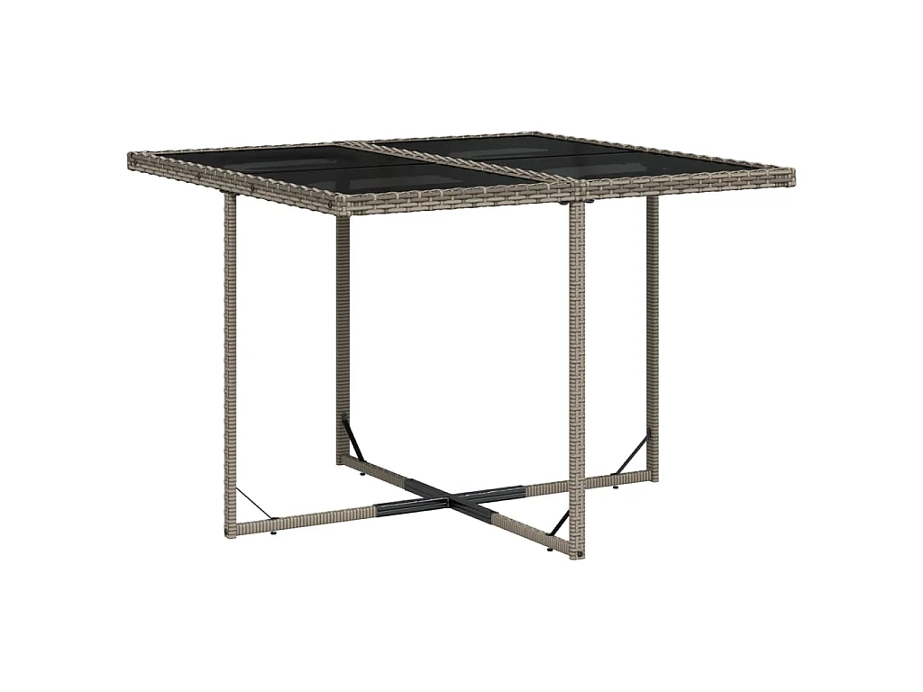 Ensemble à manger de jardin 5 pcs coussins gris résine tressée