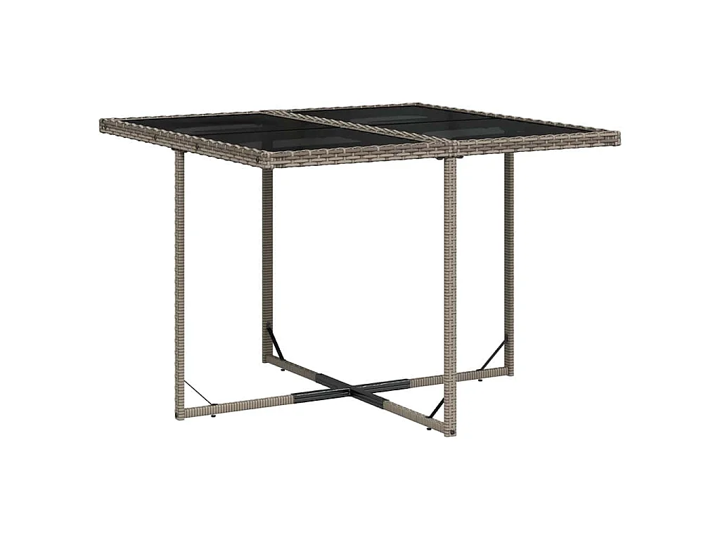 Set da Pranzo da Giardino 5 pz con Cuscini in Polyrattan Grigio