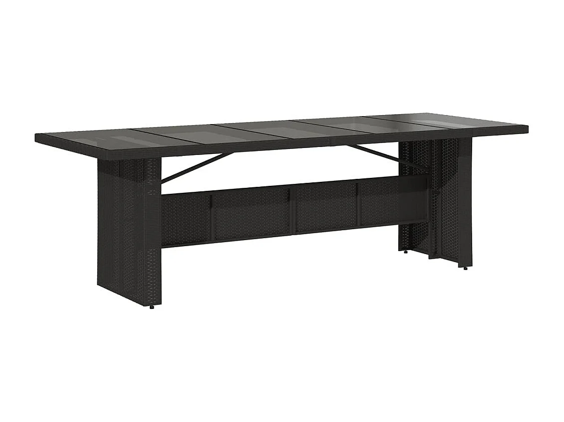 Set da Pranzo da Giardino 7 pz Nero con Cuscini in Polyrattan