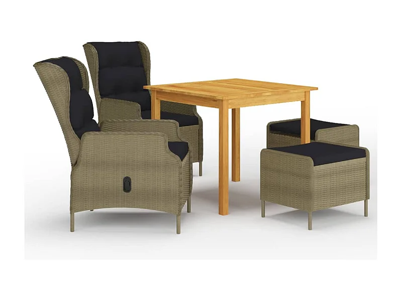 5-tlg. Garten-Essgruppe Braun