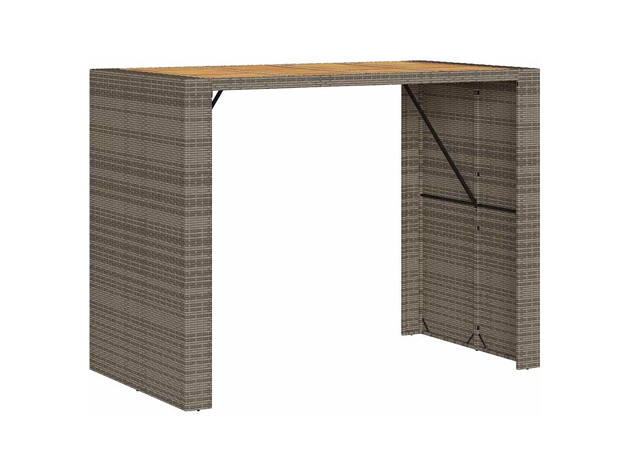 Ensemble de bar de jardin 5 pcs sans coussins gris poly rotin