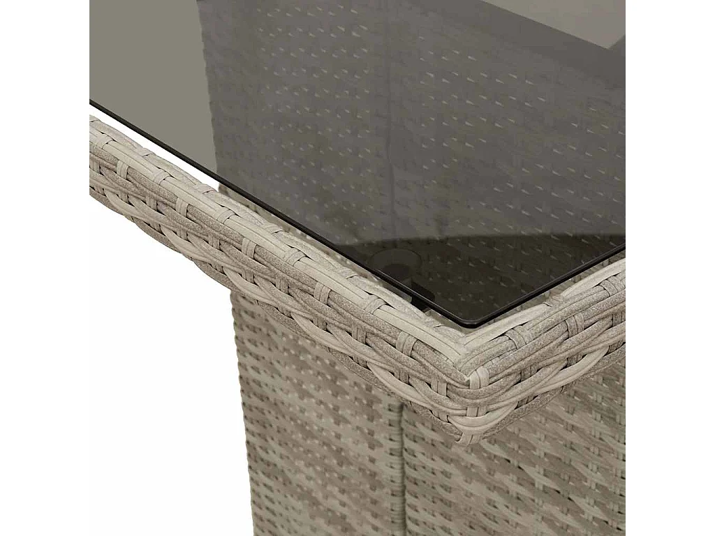 Ensemble à manger de jardin et coussins 9 pcs gris clair rotin