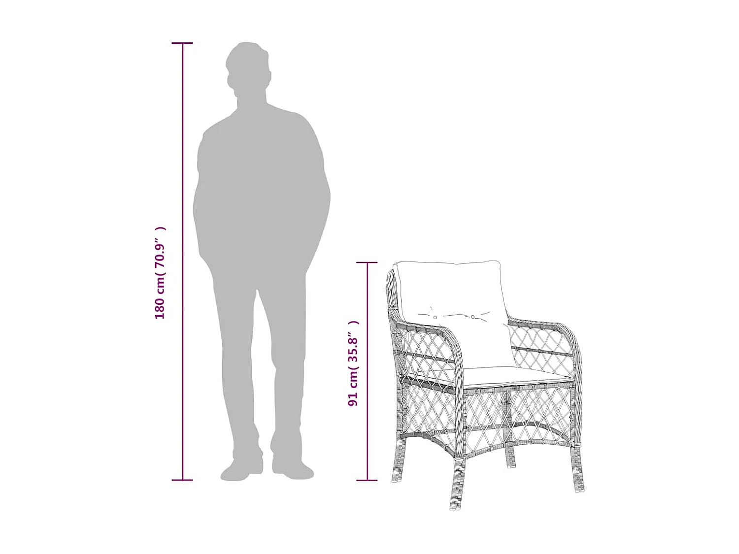 Ensemble à manger de jardin et coussins 9 pcs gris clair rotin