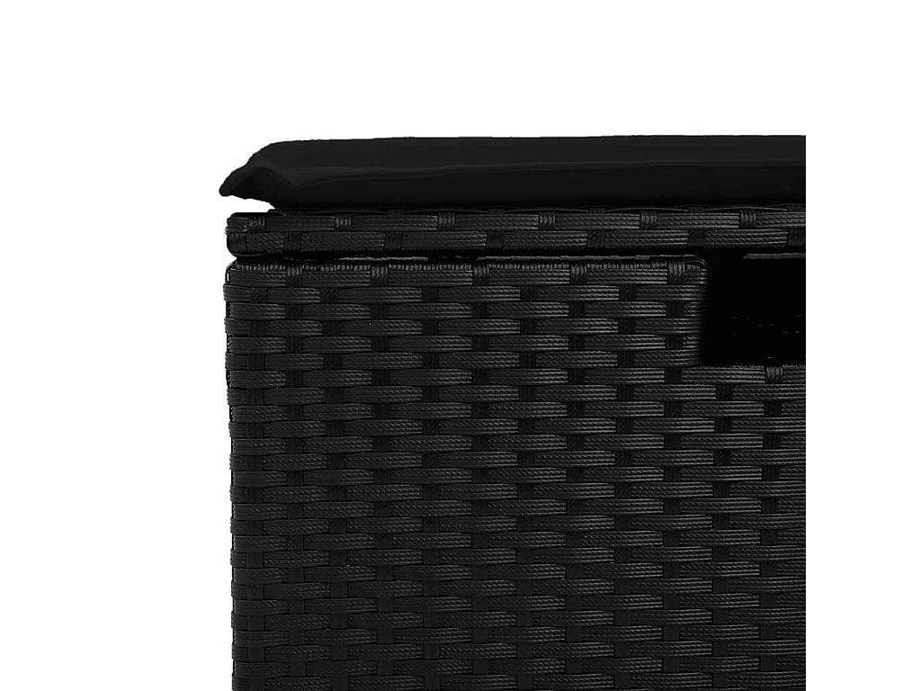 5 pcs conjunto sofás de jardim com almofadões vime PE preto