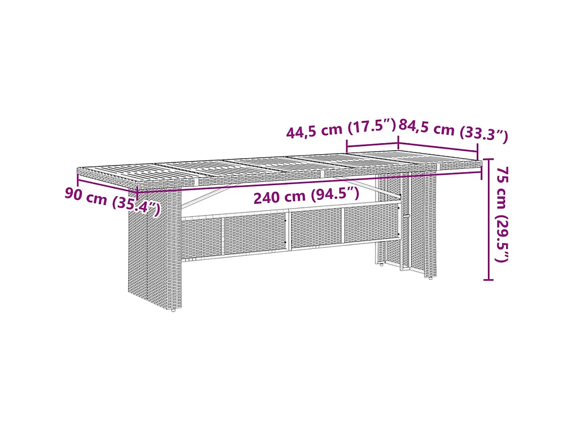 9-delige Tuinset poly rattan zwart