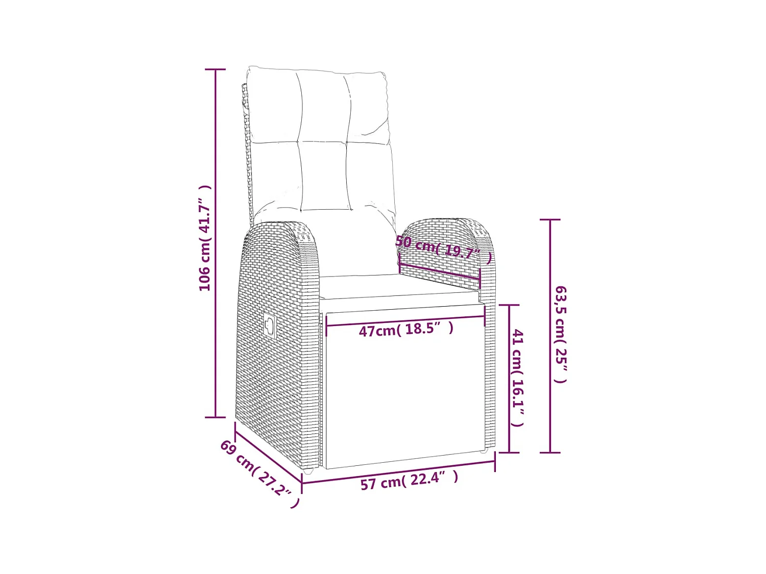 9-delige Tuinset poly rattan zwart