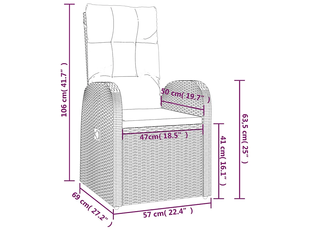 Set da Pranzo da Giardino 9 pz con Cuscini Nero in Polyrattan