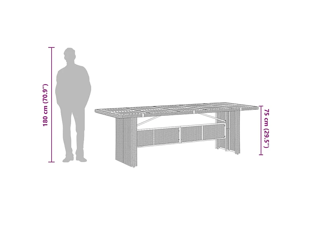 Set da Pranzo da Giardino 9 pz con Cuscini Nero in Polyrattan