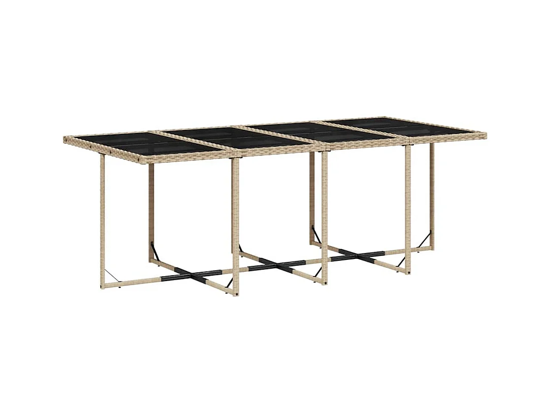 9-tlg. Garten-Essgruppe mit Kissen Beigemischung Poly Rattan