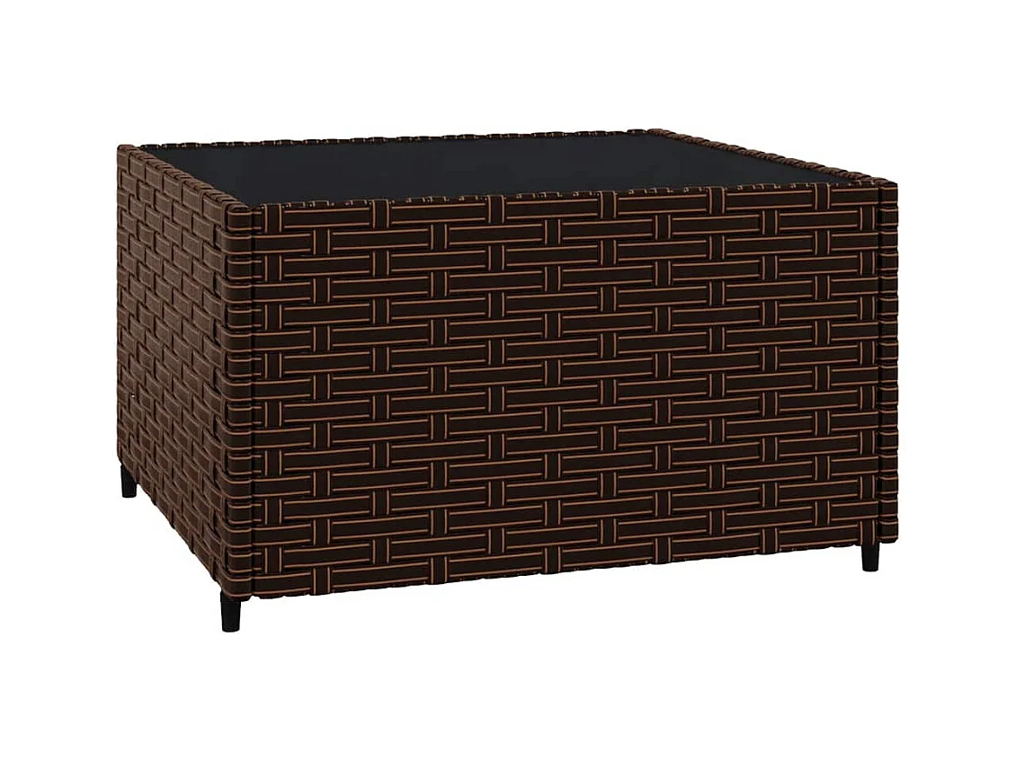 Salon de jardin 3 pcs avec coussins marron résine tressée