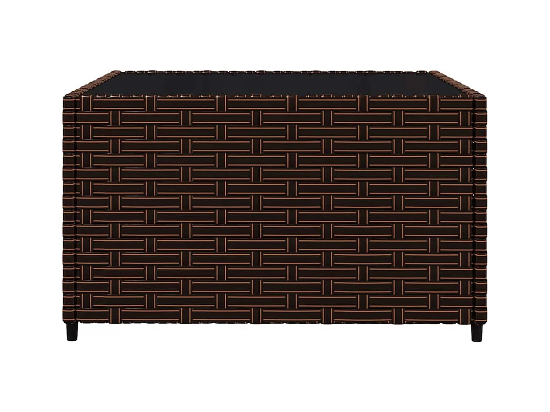 Salon de jardin 3 pcs avec coussins marron résine tressée