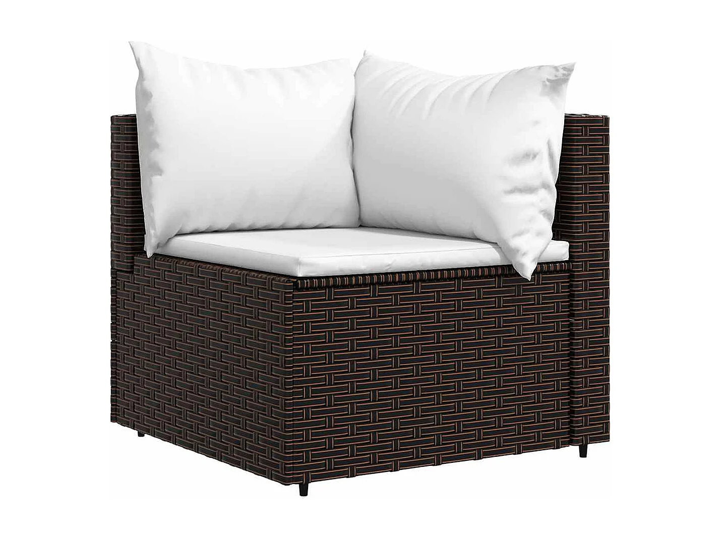 3-delige Loungeset met kussens poly rattan bruin