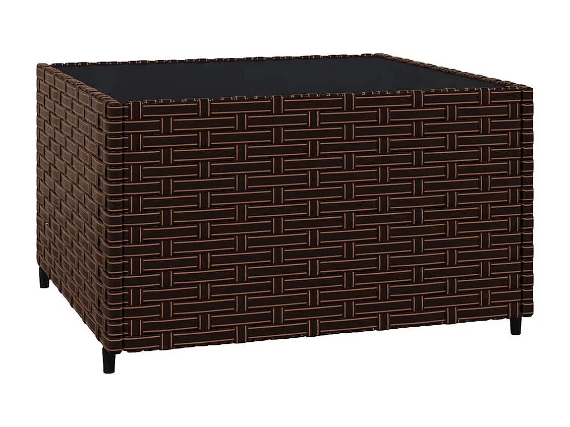 3-delige Loungeset met kussens poly rattan bruin
