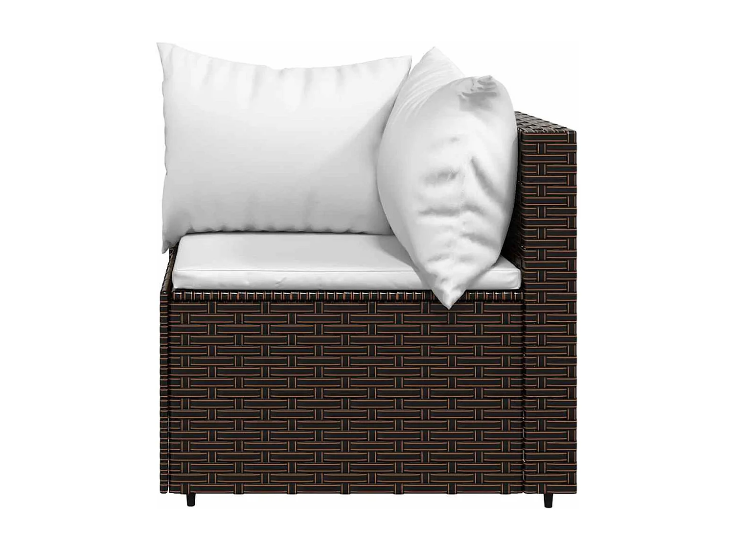 3-delige Loungeset met kussens poly rattan bruin