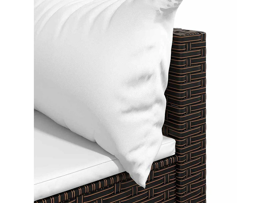 3-delige Loungeset met kussens poly rattan bruin