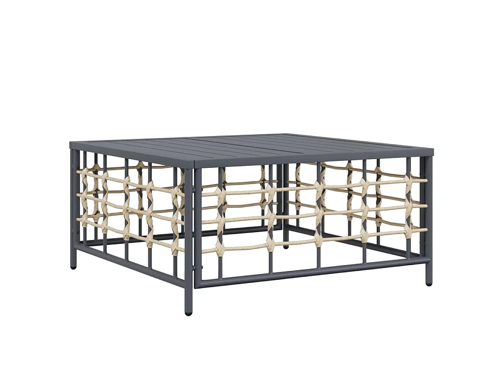 7-delige Loungeset met kussens poly rattan antracietkleurig