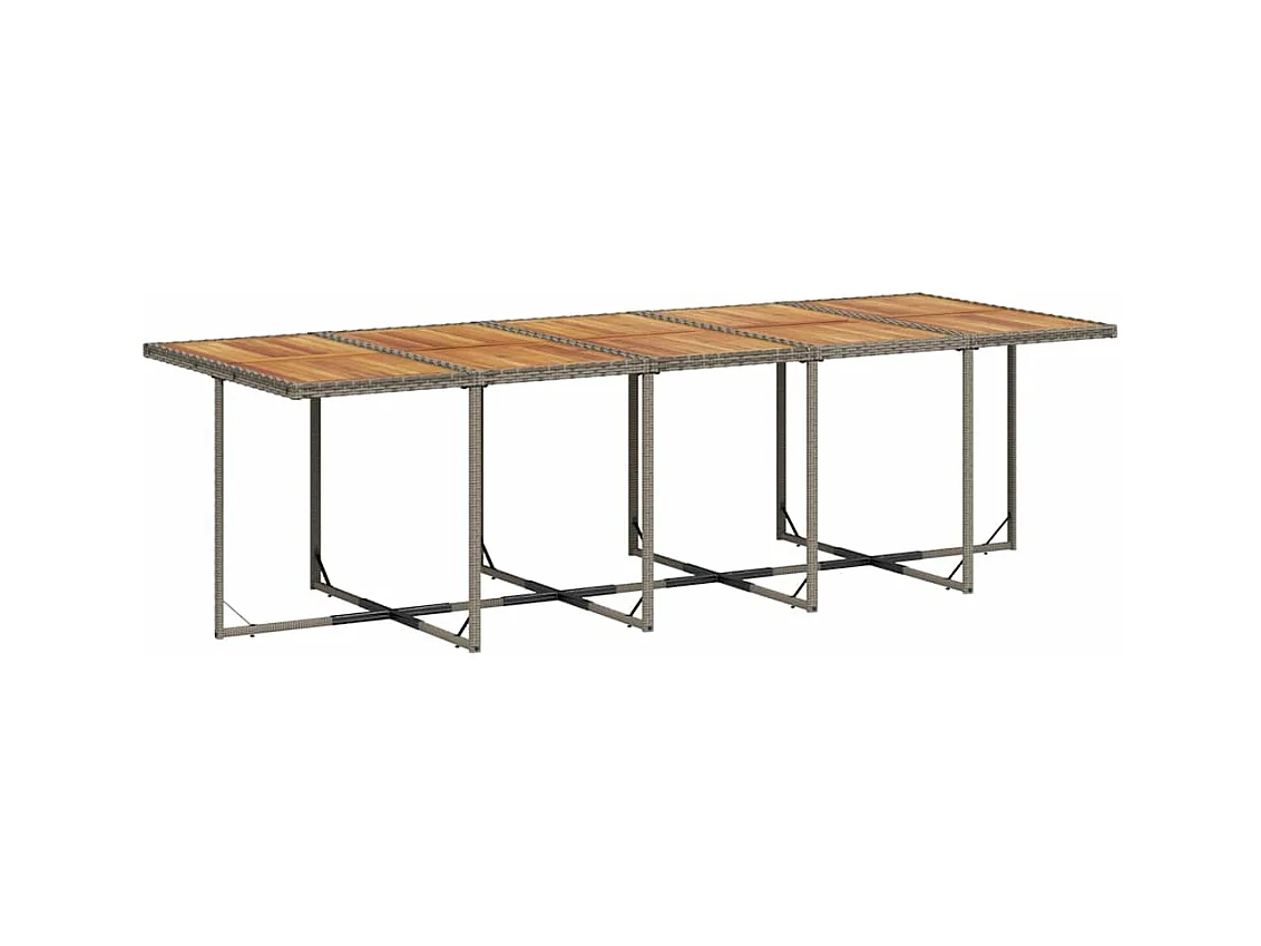 Ensemble à manger de jardin 15 pcs coussins gris résine tressée