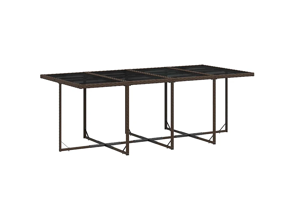 Ensemble à manger de jardin et coussins 9 pcs marron poly rotin