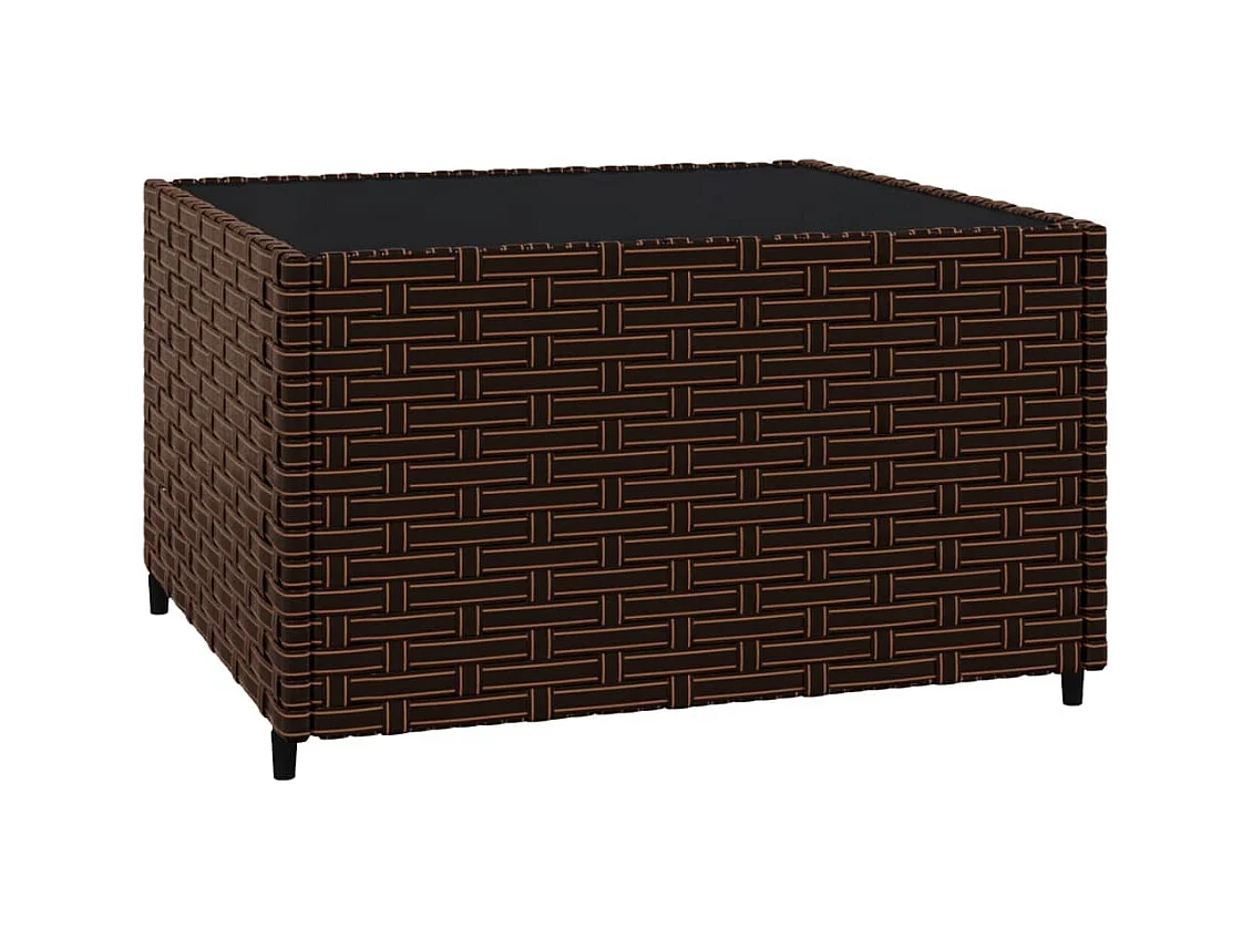 Salon de jardin 3 pcs avec coussins marron résine tressée