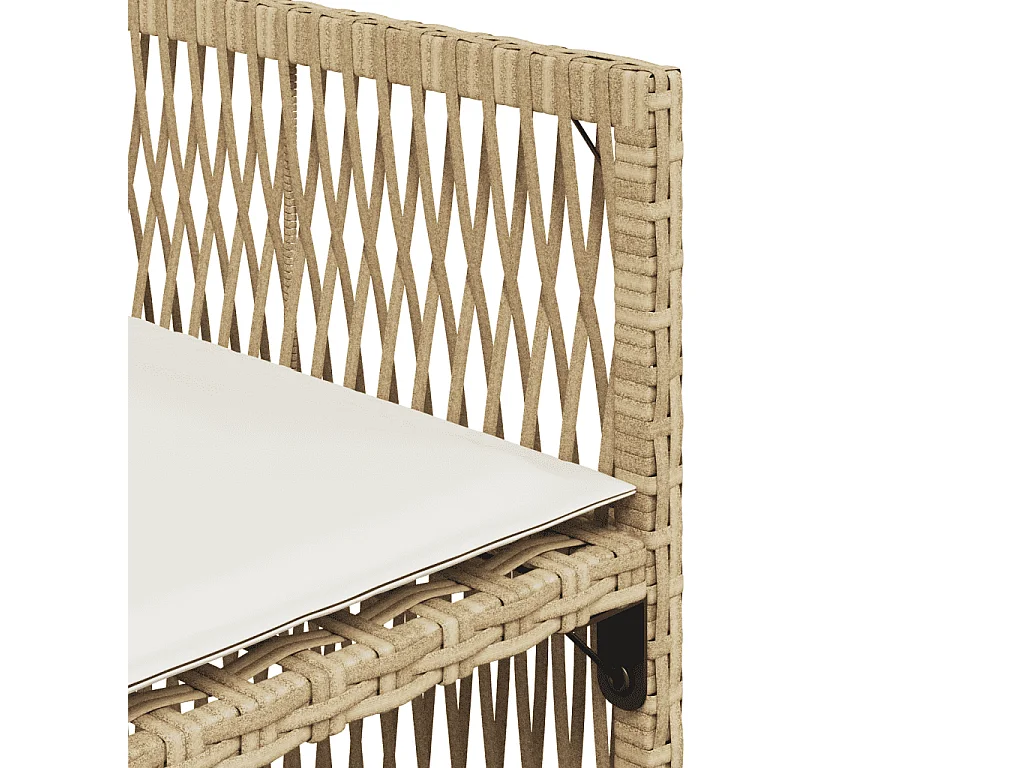 Ensemble à manger de jardin et coussins 13 pcs beige