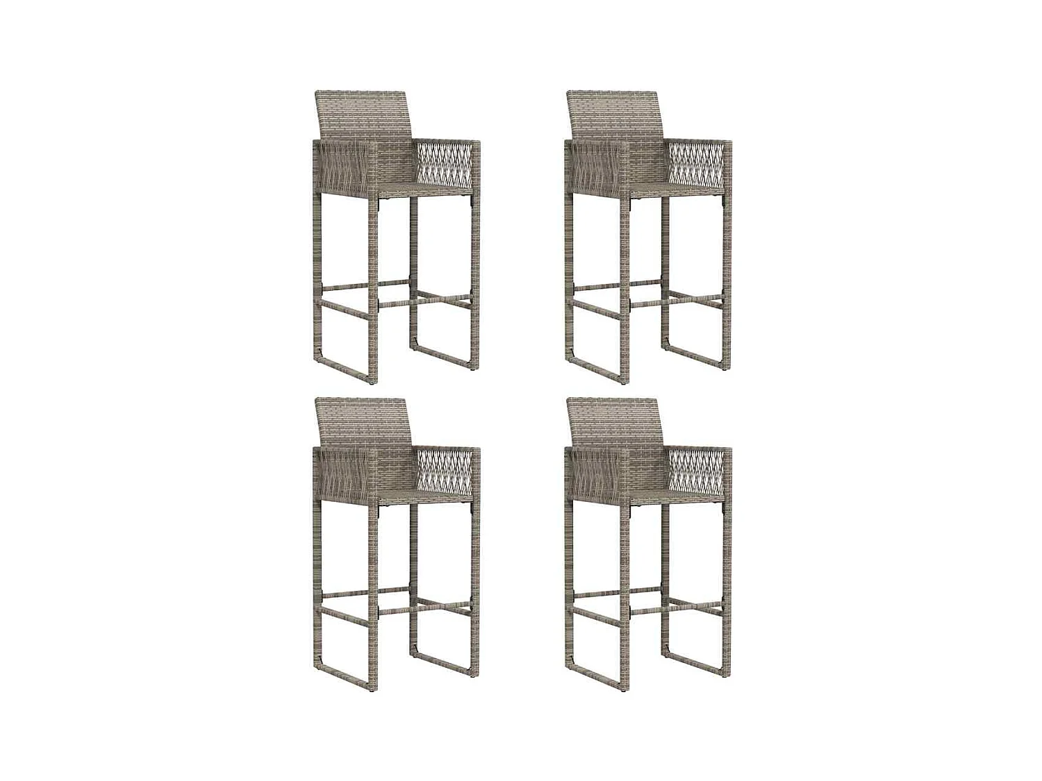 Ensemble de bar de jardin 5 pcs sans coussins gris poly rotin