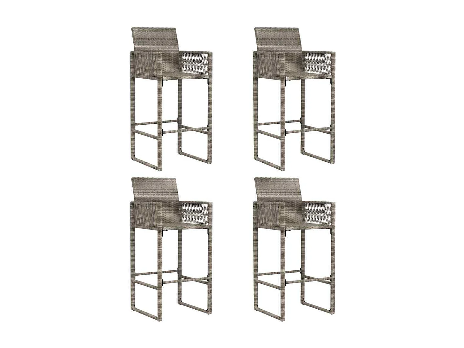 Ensemble de bar de jardin 5 pcs sans coussins gris poly rotin