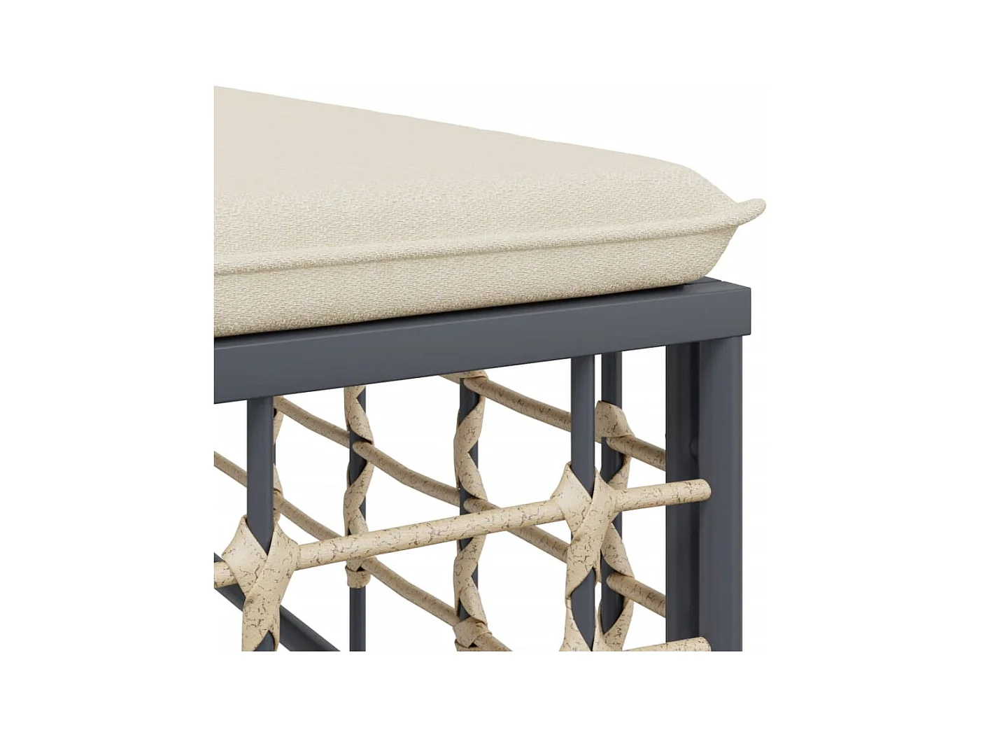 Salon de jardin 4 pcs avec coussins anthracite résine tressée