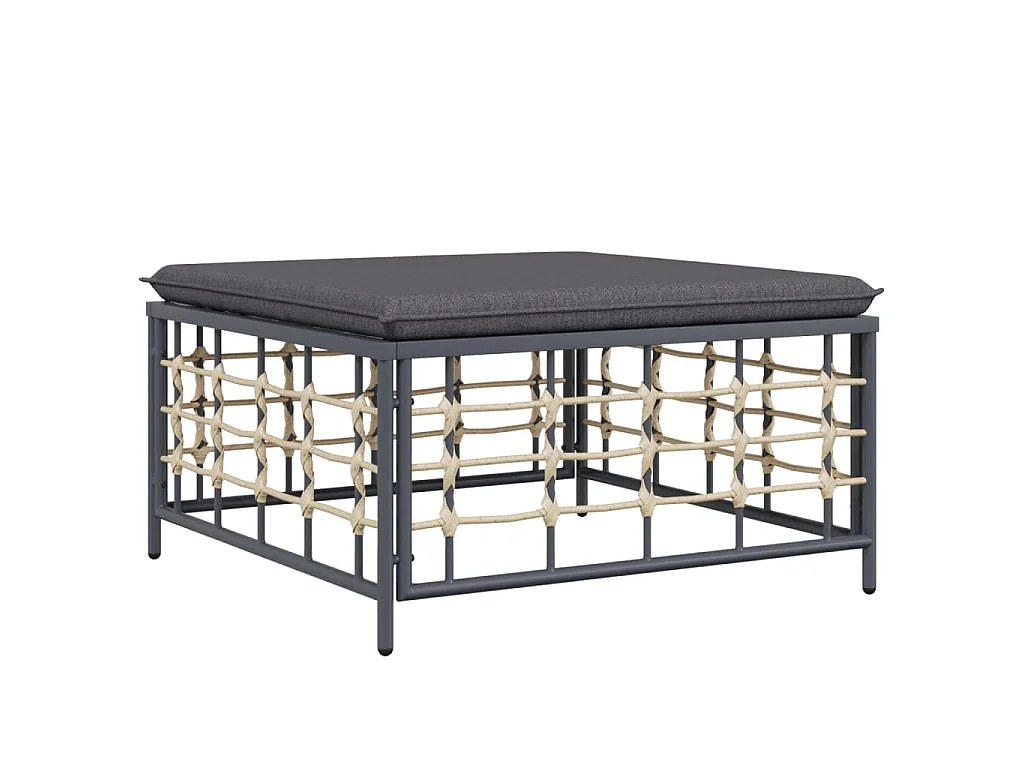 Set Divani da Giardino 6 pz con Cuscini Antracite in Polyrattan