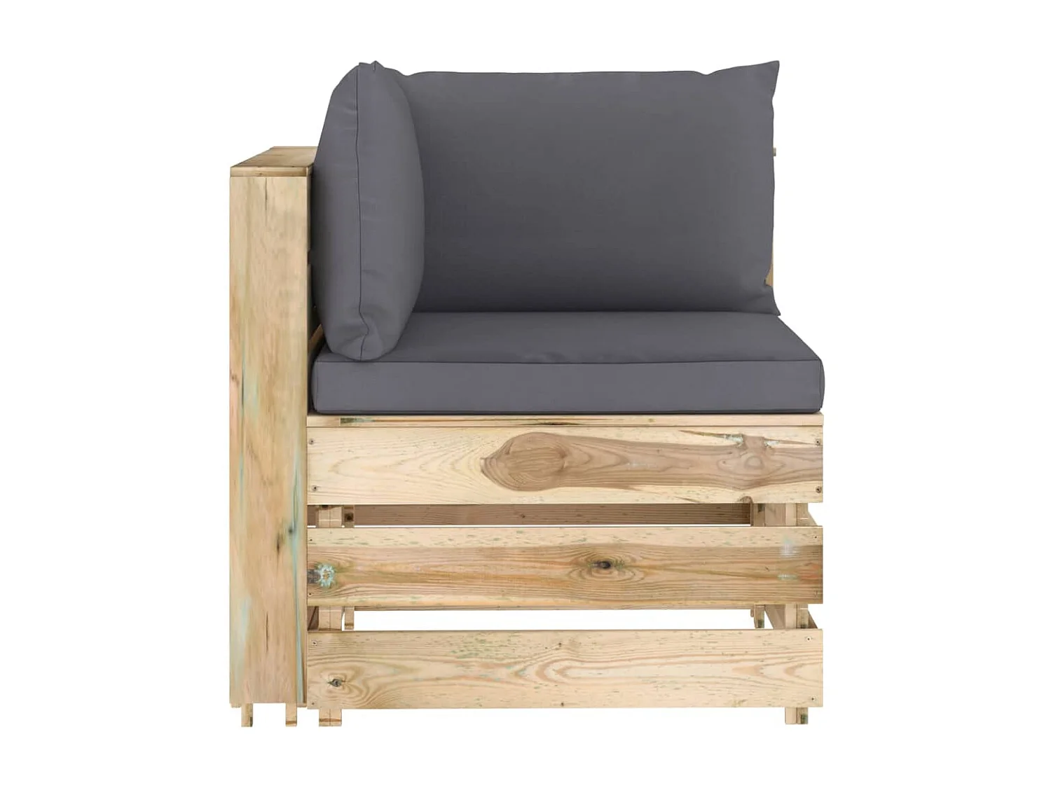 Set Salotto da Giardino con Cuscini 5 pz Legno Impregnato Verde