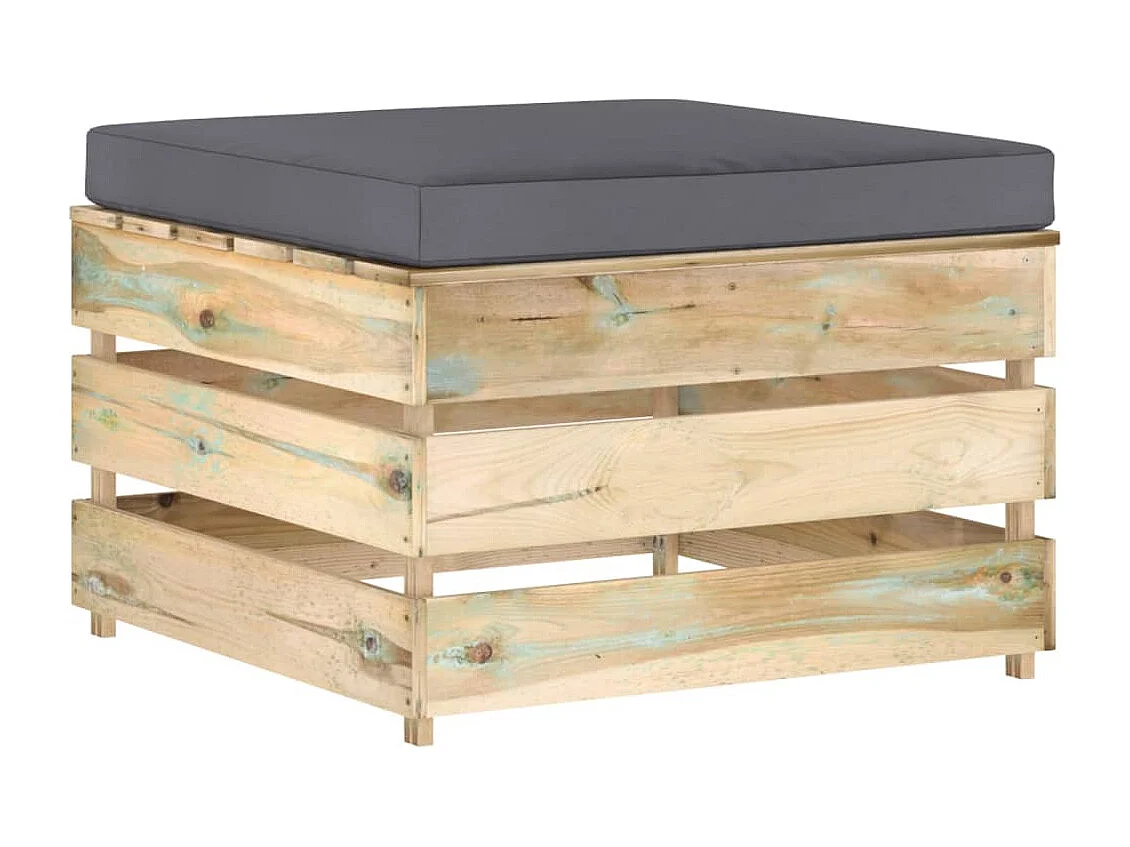 Set Salotto da Giardino con Cuscini 5 pz Legno Impregnato Verde