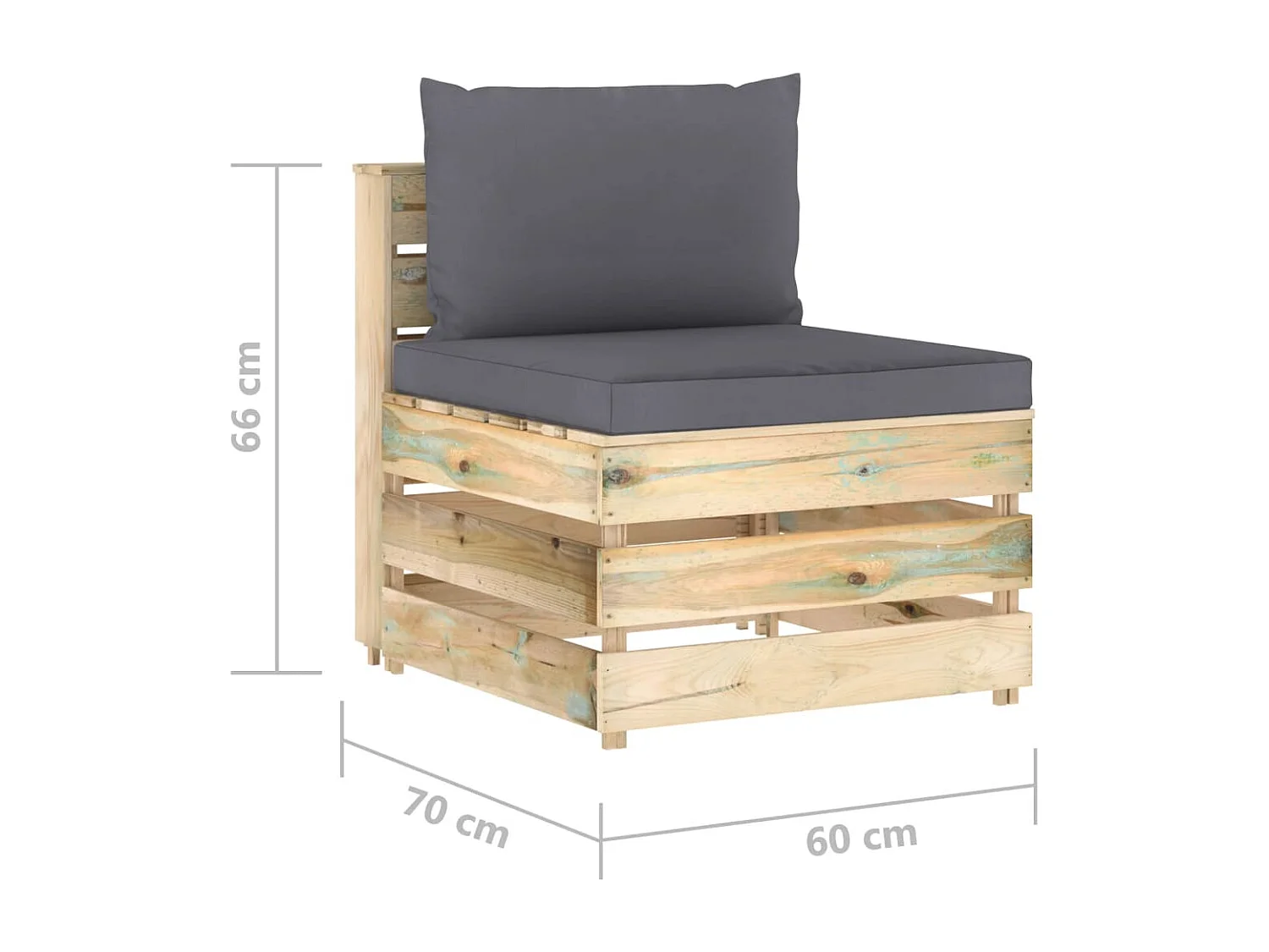 Set Salotto da Giardino con Cuscini 5 pz Legno Impregnato Verde