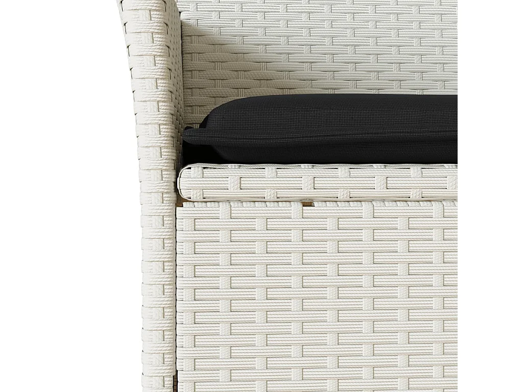 5 pcs conjunto jantar jardim c/ almofadões vime PE/vidro branco