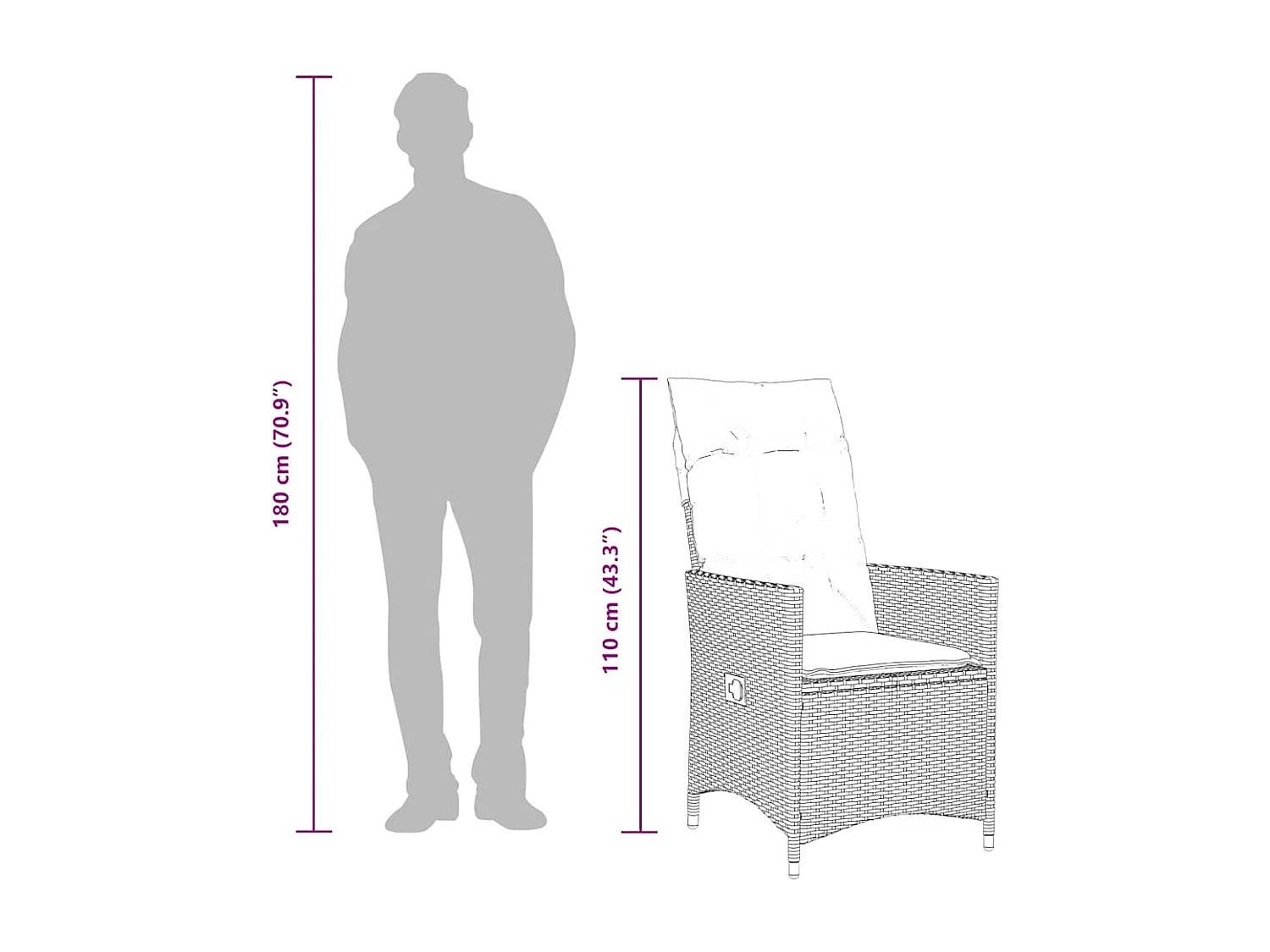 Ensemble à manger de jardin 9pcs coussins noir résine tressée