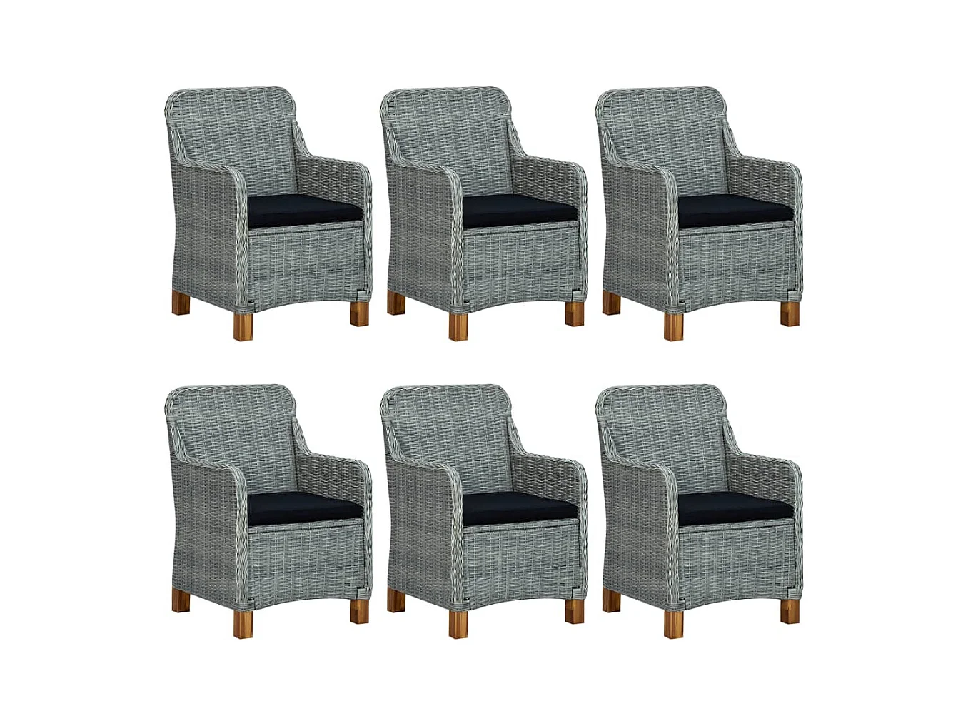 Ensemble à manger de jardin 9 pcs Gris clair