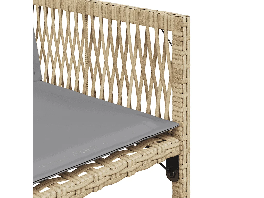 Ensemble à manger de jardin coussins 13 pcs mélange beige rotin