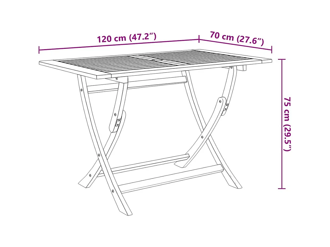 Ensemble à manger de jardin pliable 7 pcs bois d'acacia solide