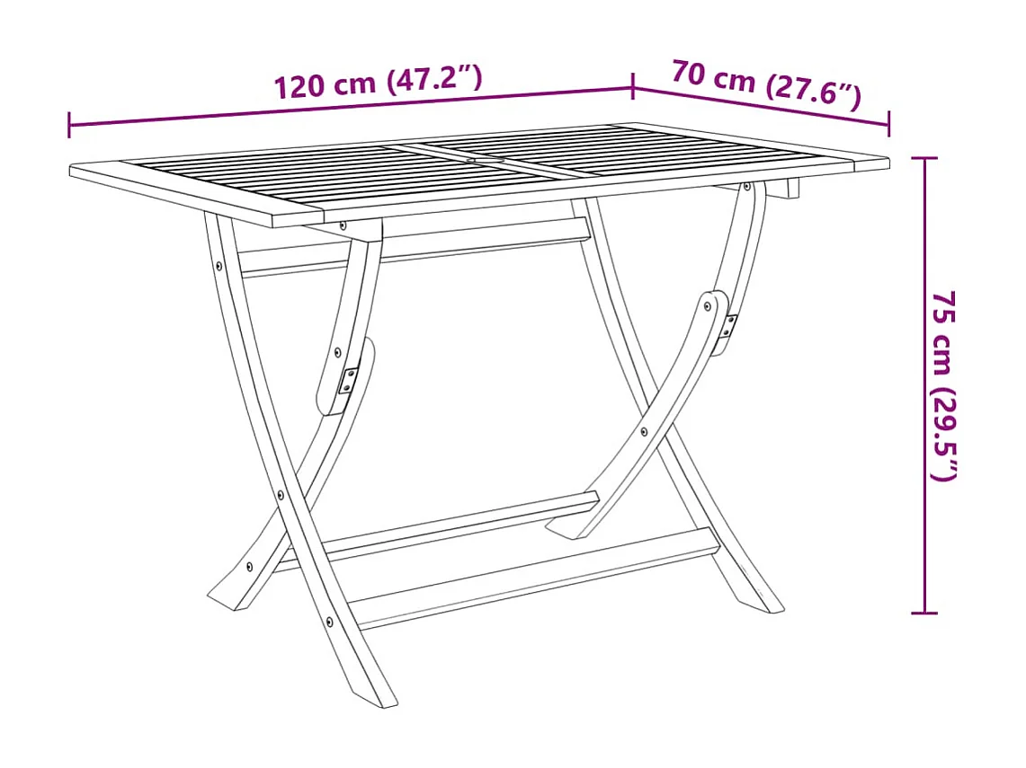 Ensemble à manger de jardin pliable 7 pcs bois d'acacia solide