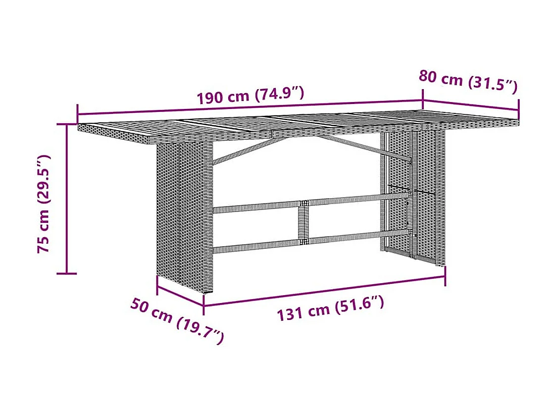 9-delige Tuinset poly rattan zwart